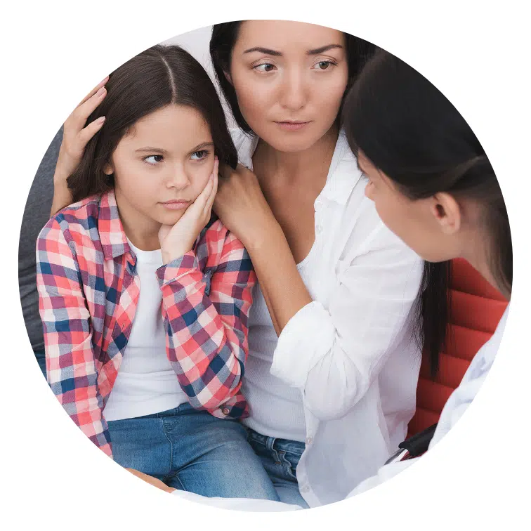 Family visiting orthodontist near Seven Oaks SC